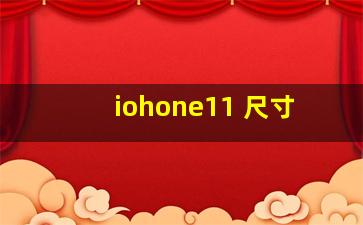 iohone11 尺寸